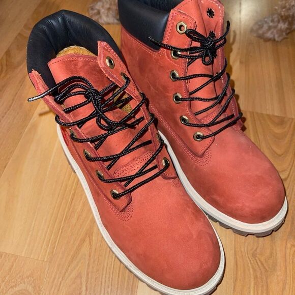 Red Suede Black Leather TIMBERLAND Boots Red Suede Black Leather TIMBERL… - Picture 6 of 16